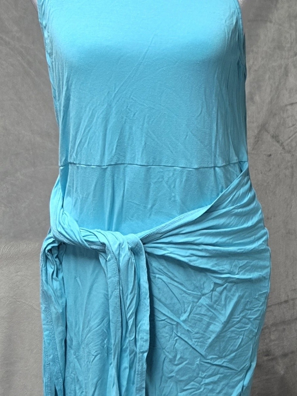 SHEIN Bright Turquoise Tie-Waist Swim Coverup